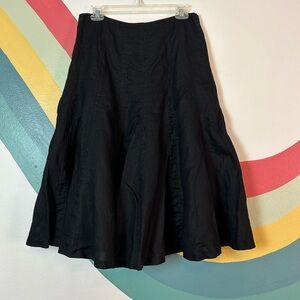 Lauren Ralph Lauren Tangiers Linen Midi Skirt Side Zip Flared Lined Lagenlook